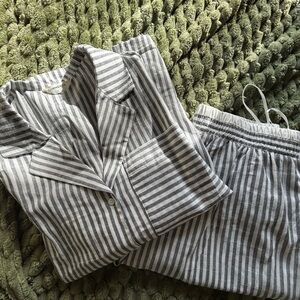 Commense Gray Striped Lounge Wear